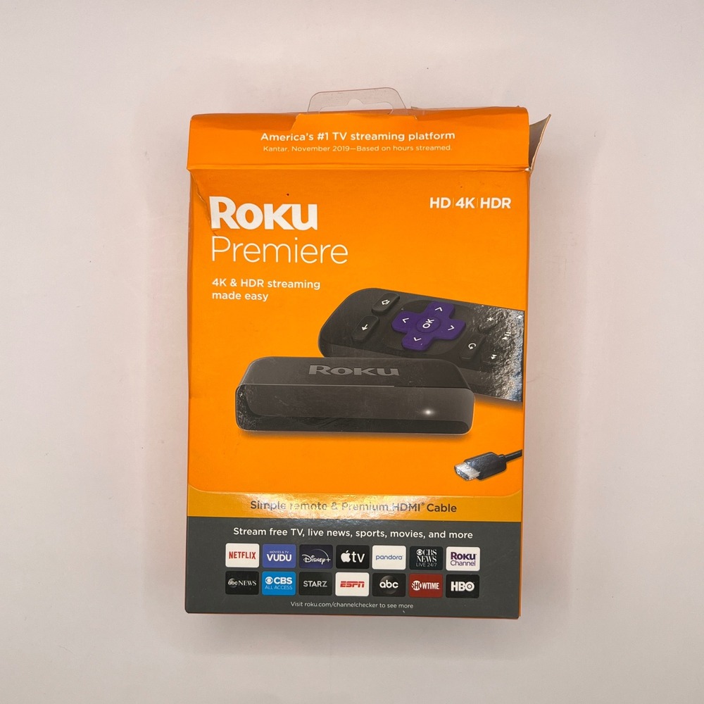Roku Premiere Streaming Media Player Black 4K HDR 3920R HDMI Remote
